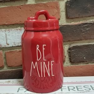 Rae Dunn BE MINE Happy Valentine's Day love red canister cookie jar